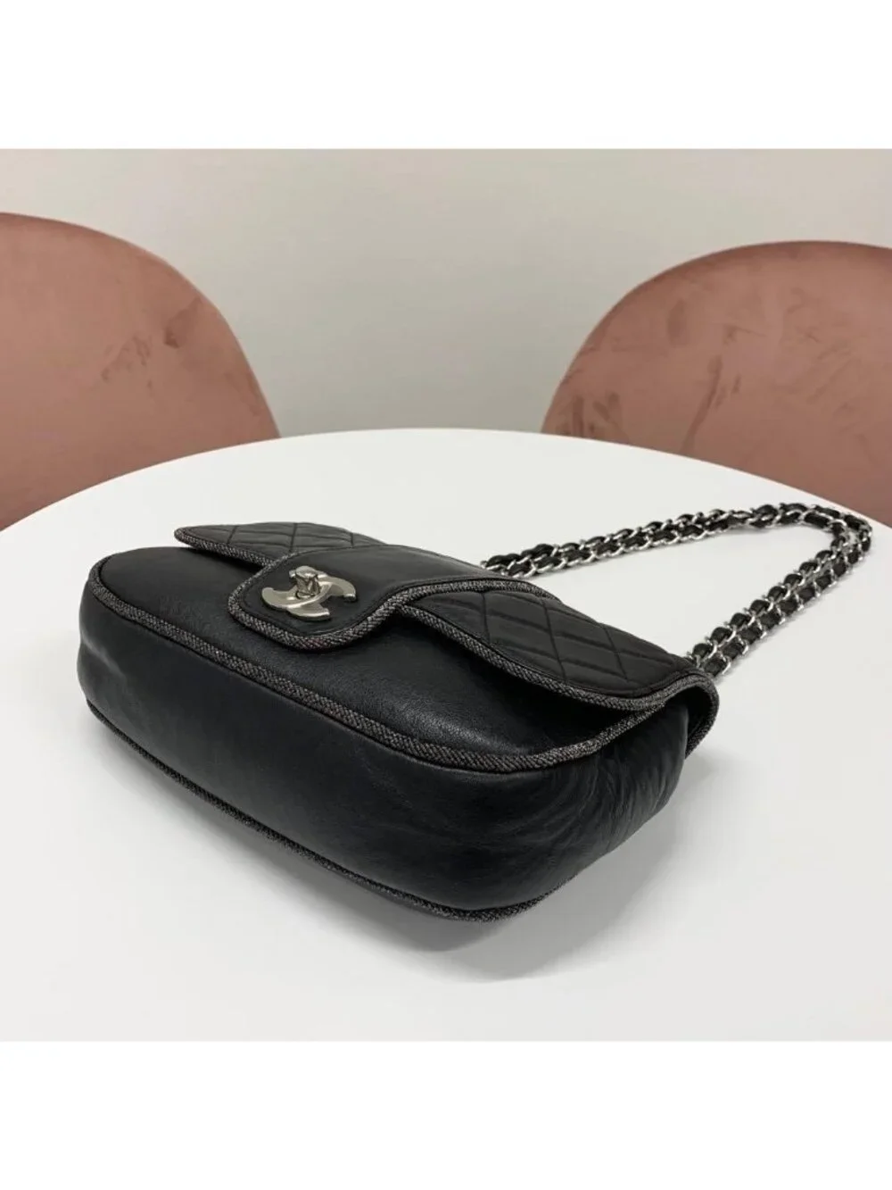 Chanel Quilted Lambskin Turnlock Shoulder Bag